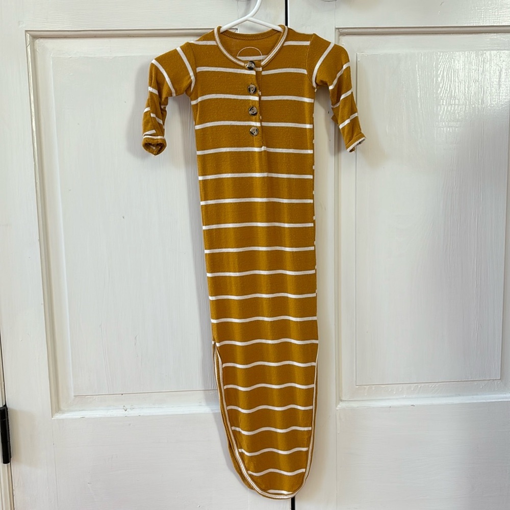 Lou Lou & Company Marigold White Stripe Knotted Gown Size 0-3 3-6 Soft Light